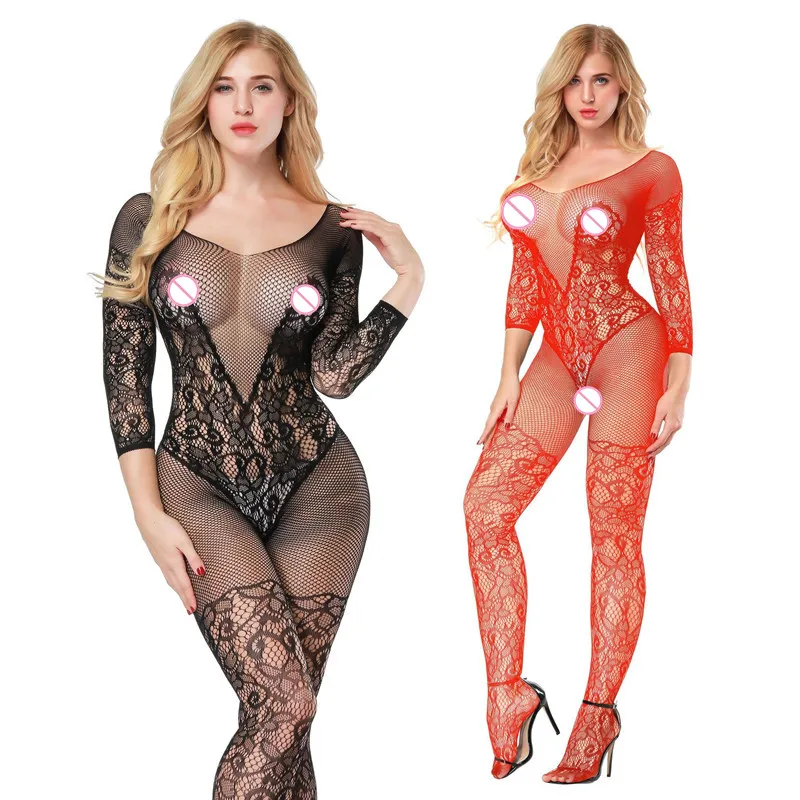 

Women's Rompers Sleep & Lounge Sexy Sleep Tops Exotic bodystockings Open Crotch Sexy Underwear Plus Size Lingerie Sleepwear