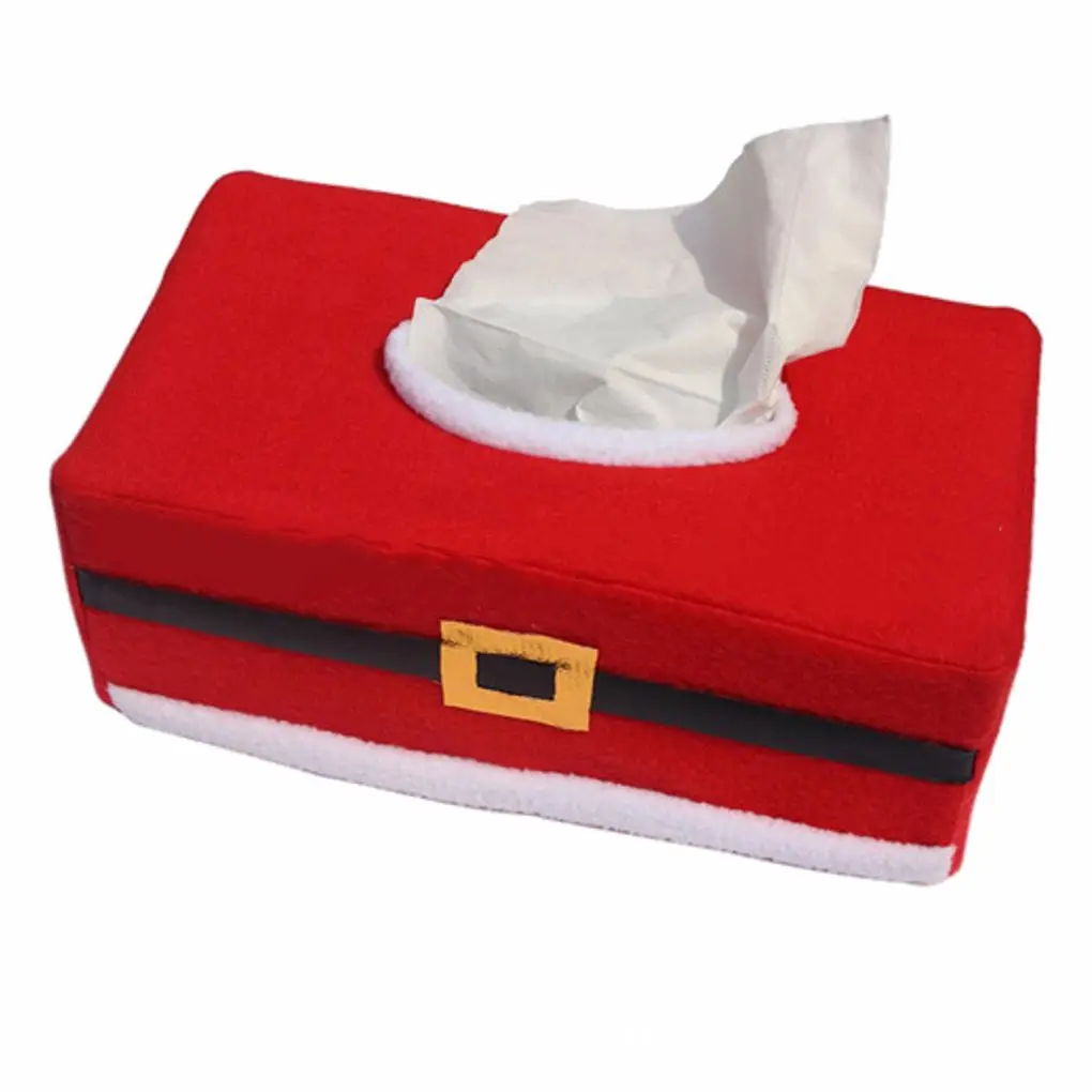 

Christmas Style Santa Claus Belt Felt Tissue Box Case Holder Home Decoration