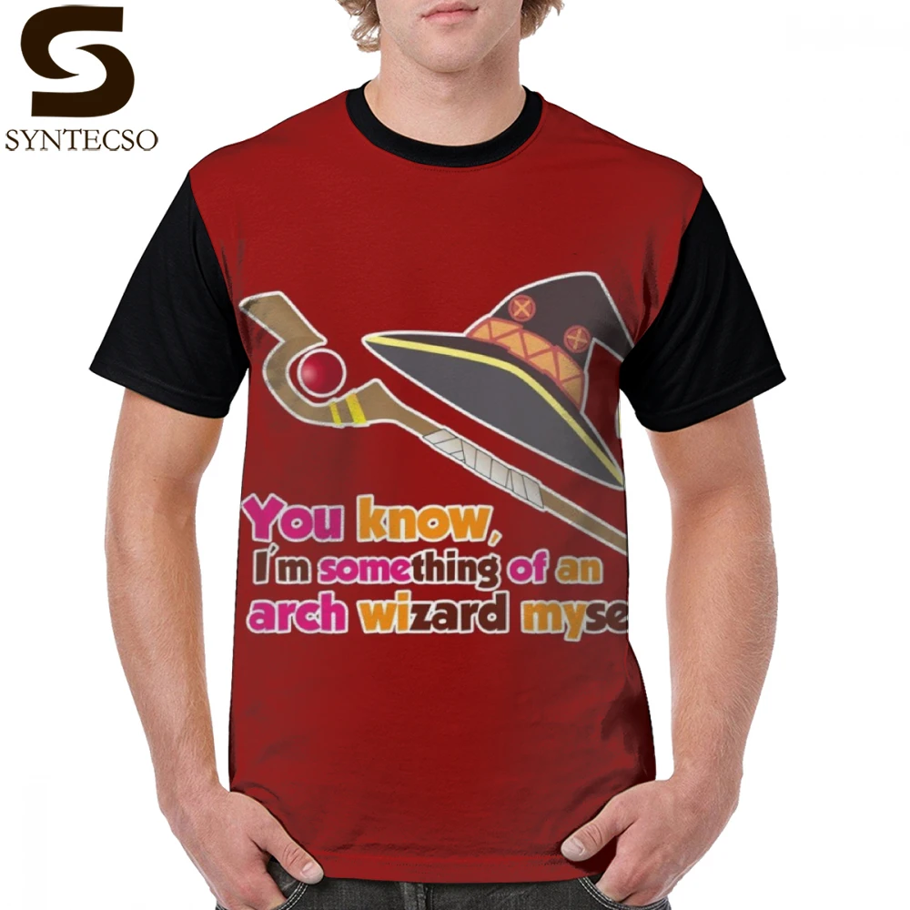 

Megumin Konosuba T Shirt Megumin I Am An Arch Wizard Too White Line T-Shirt 5x Streetwear Graphic Tee Shirt Men Tshirt