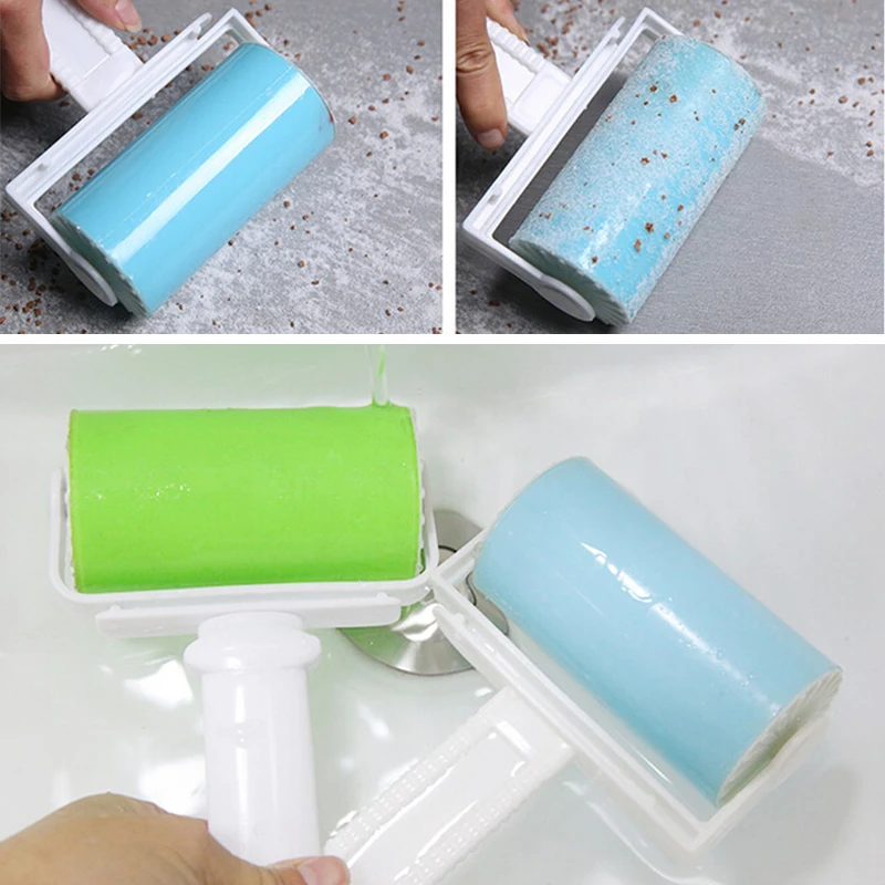 Sticky Roller Washable Clothes Brush Reusable Clothes Cleaning Tools