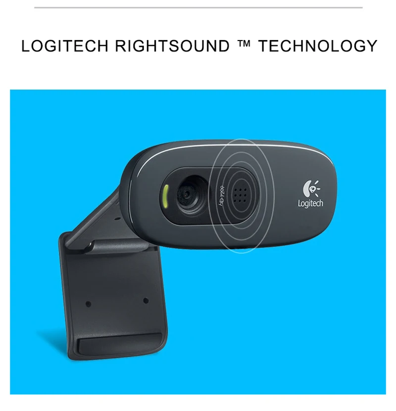 Logitech C270 HD USB 2,0 веб-камера Встроенный микрофон Бесплатный привод 3 мегапикселя компьютер веб-камера для онлайн-обучения дистанции