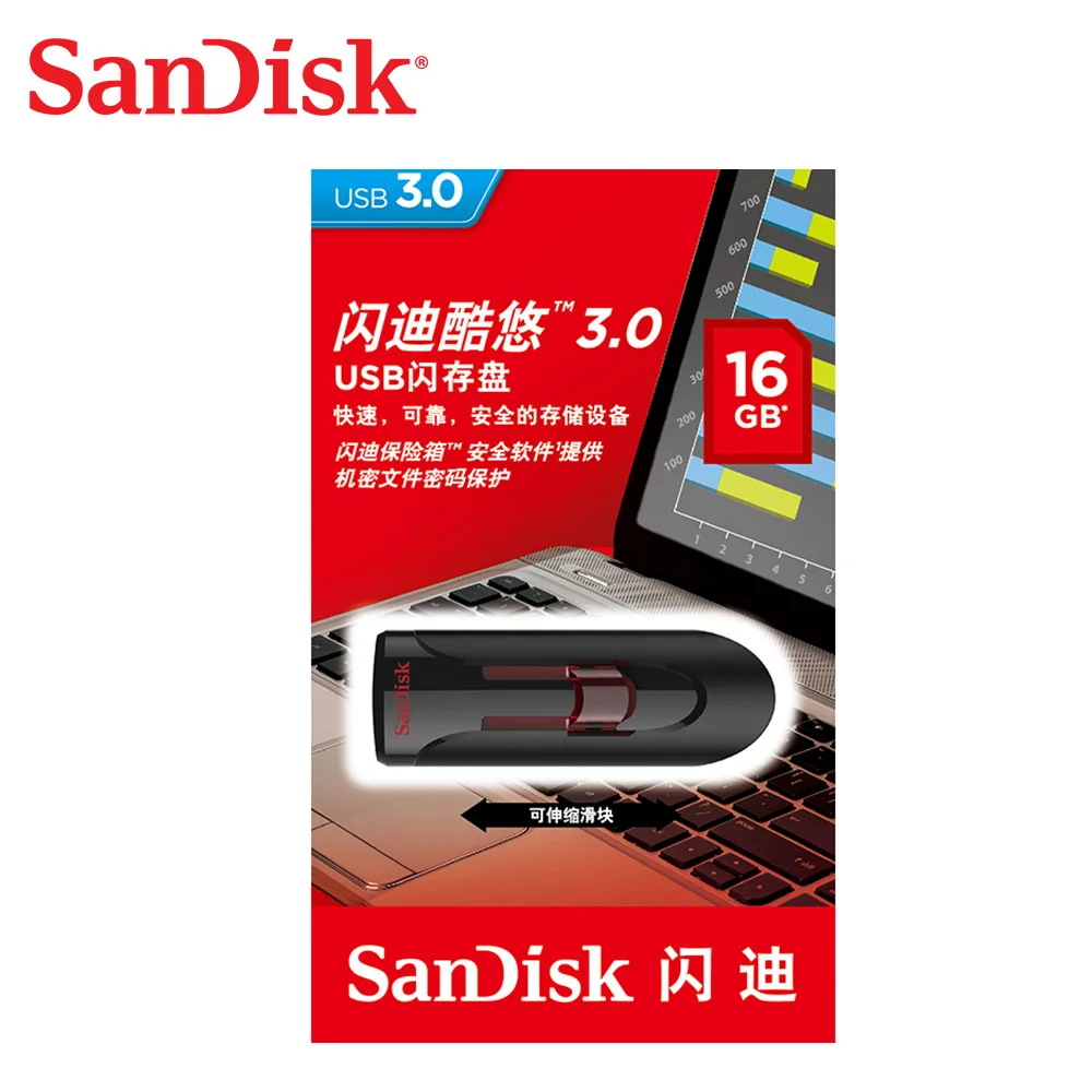 SanDisk USB 3 0 Pendrive 16 ГБ 32 64 Гб 128 высокоскоростное коммерческое шифрование U disk CZ600 disco de