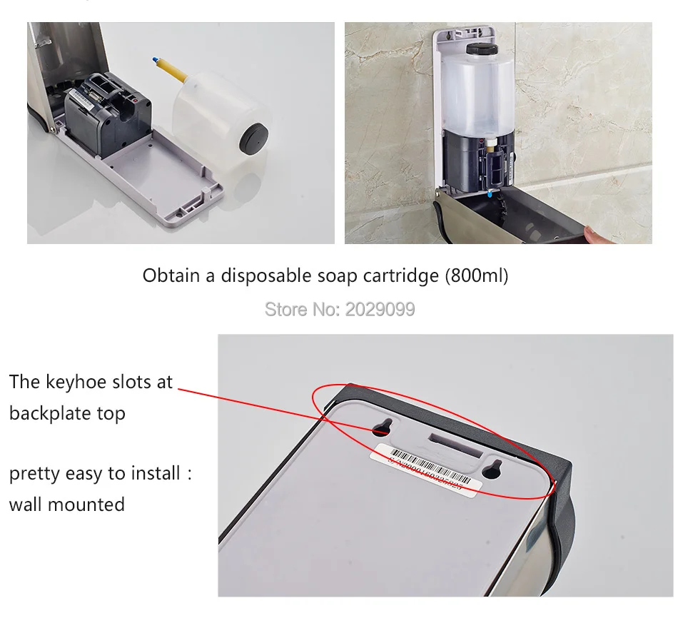 Yanjun 800 мл настенный автоматический диспенсер для жидкого мыла Бесконтактный аксессуары для ванной YJ-2517