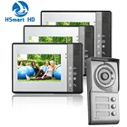 Metal aluminum shell surface Night Vision HD Camera 1V3 7inch Video Door Phone For Neighbours 3 Families Apartments