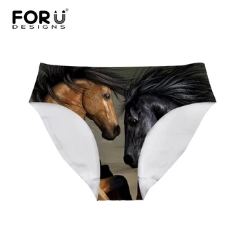 

FORUDESIGNS Women Panties Briefs Horse Print Seamless Low Rise Lingerie Underwear Thin Ladies Underpants Tanga Calcinha Lingerie