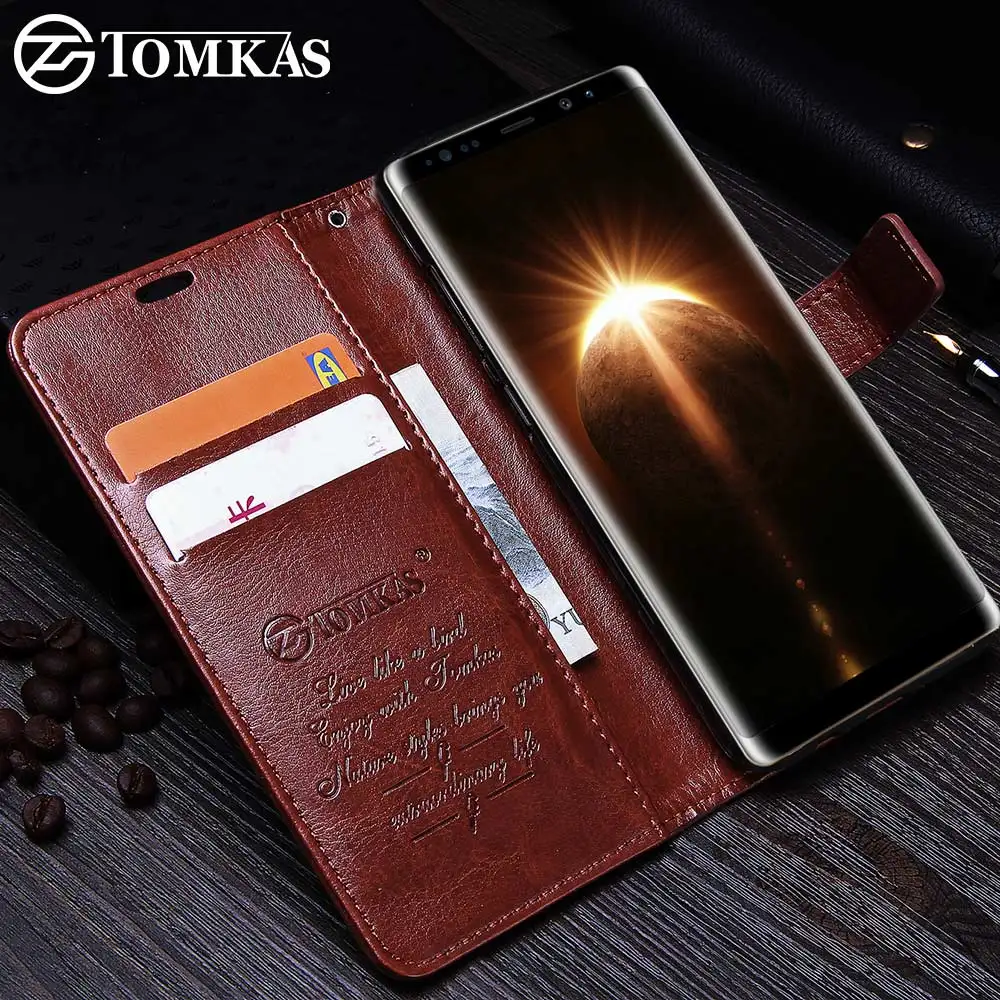 Чехол TOMKAS для samsung Galaxy Note 8 кожаный чехол кошелек s подставка телефона чехол|case for