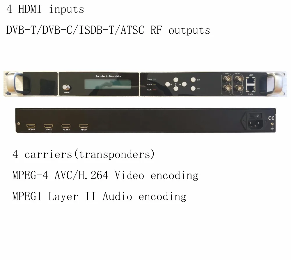 4 carriers 1080P multi HDMI to DVB-C/DVB-T/ATSC/ISDB-T encoder modulator Digital TV Headend QAM RF Modulator VEK-4782I-4/8 4 carriers 1080P multi HDMI to DVB-C/DVB-T/ATSC/ISDB-T encoder modulator Digital TV Headend QAM RF Modulator VEK-4782I-4/8