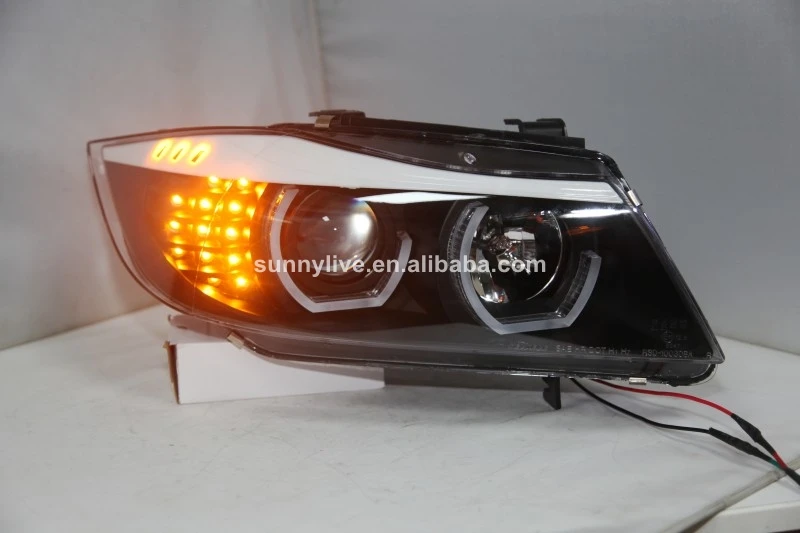 Для BMW E90 330I 320I 318i Led Ангельские глазки фар с HID комплекта 2005 2008 год JY|Фара для авто в