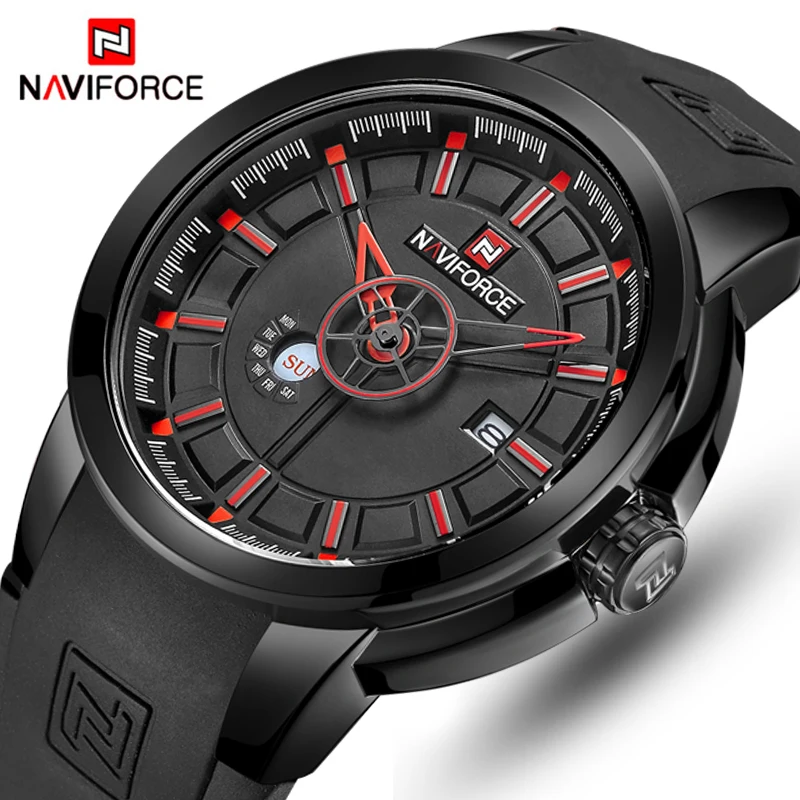 

NAVIFORCE Sport Watches Men Waterproof Silicone Strap Watches Men's Quartz Date Clock Male Wrist Watch Relogio Masculino