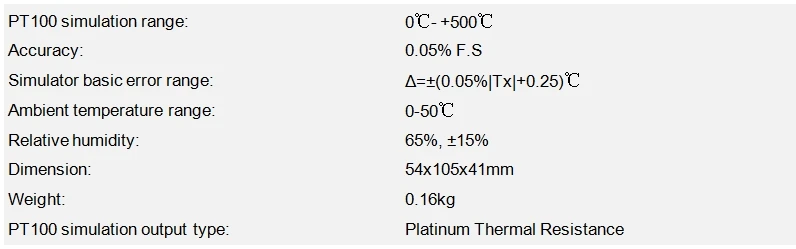 Точность Портативный PT100 симулятор RTD PT100 калибратор 0 до+ 500 Cel. Температура диапазон для платины PT100 калибровки