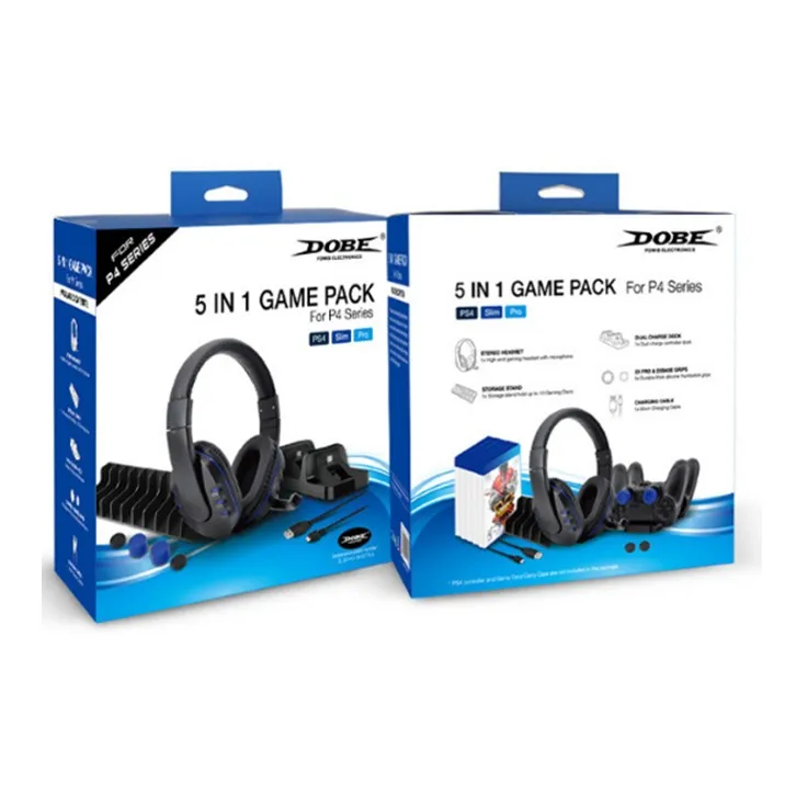 Headband Game Disc Storage Dual Charging Dock Charging Cable Thumbstick Headphone For Sony Playstation 4 / PS4 Slim / Pro