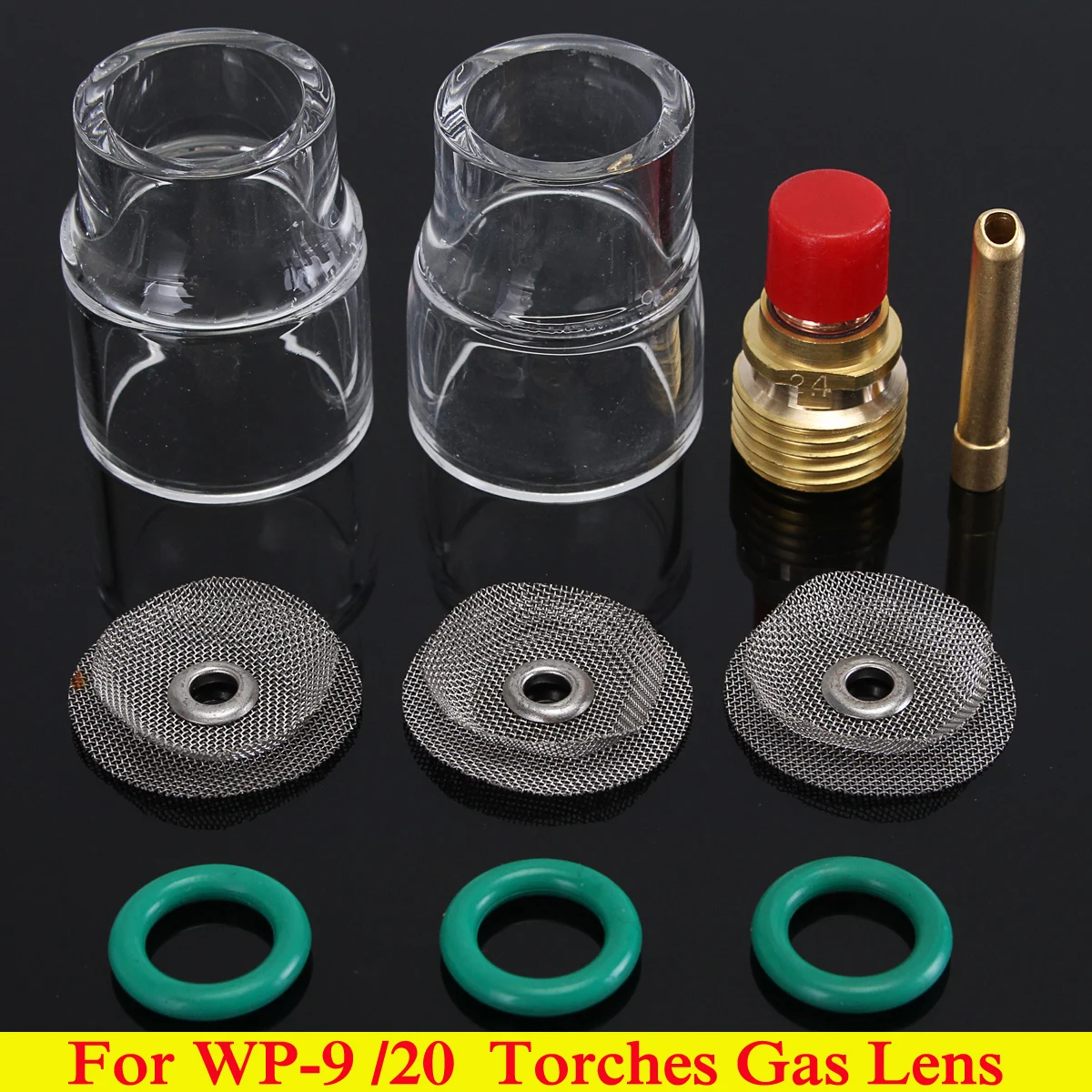 

For WP-9/20 Torches Gas Lens 3/32" 2.4mm 10pcs TIG Welding Torch Stubby Gas Lens Pyrex Cup Welder-Filters Accessories Tools