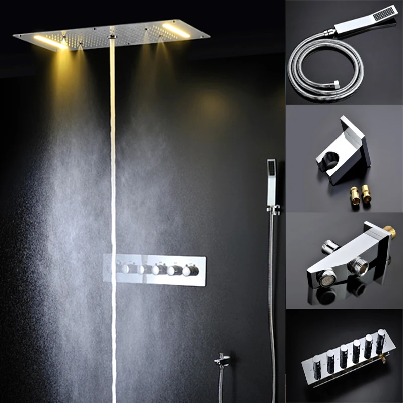 Badkamer Kraan Accessoires Elektrische Douche met LED 20 ''Overhead