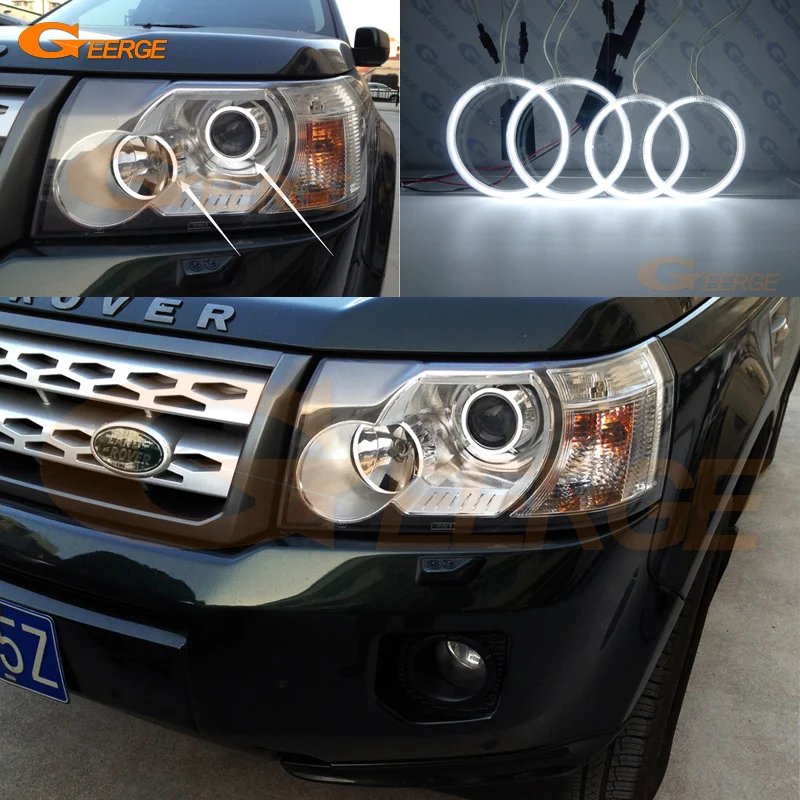 Для Land Rover freelander 2 2007 2008 2009 2010 2011 2012 ксенон ультра-яркая подсветка с холодным катодом(CCFL) Ангельские глазки комплект