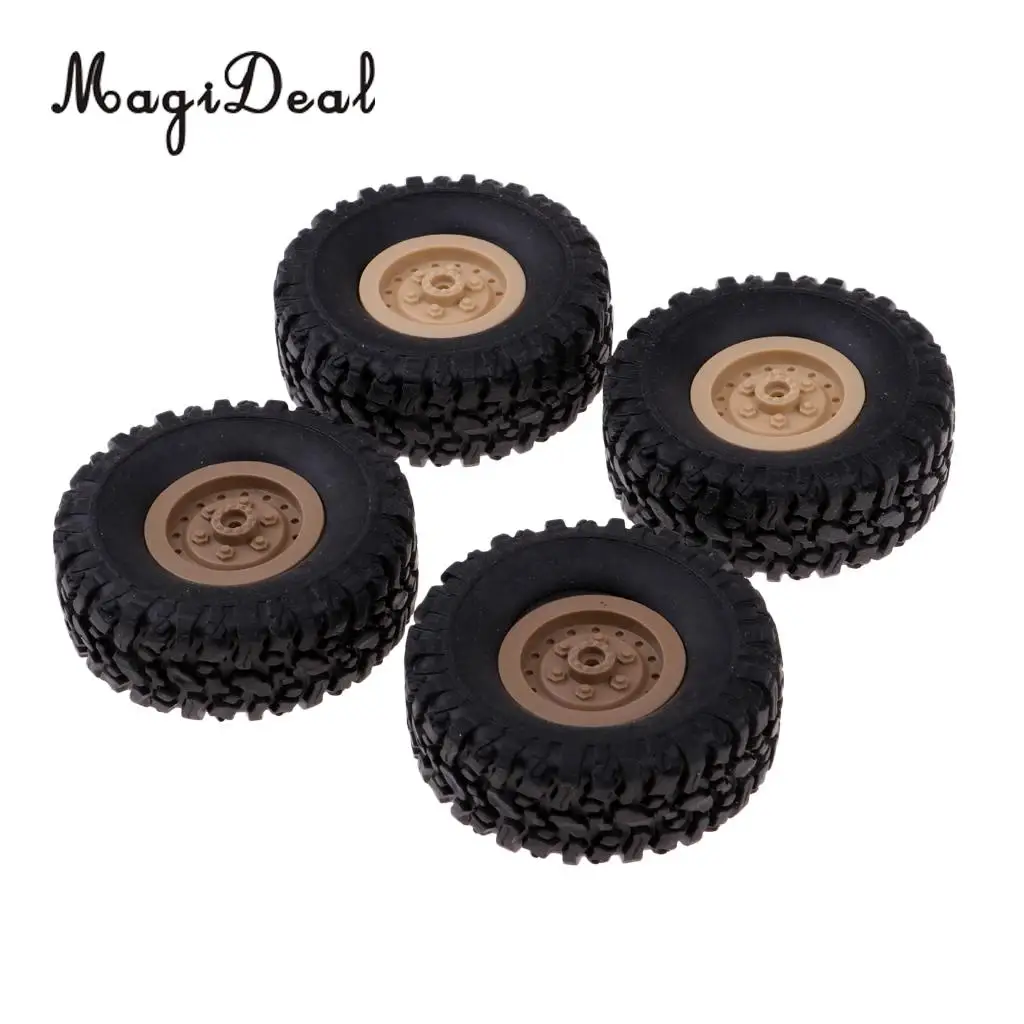 Set/4pcs Wheel Rim Tires for RC 1:16 Crawler Car WPL B-1/B-24/C-14/C-24/B-16 Truck Model Parts