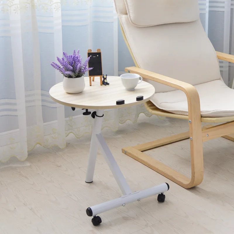 Simple Tea table MDF Coffee table Height adjustable With wheels Round table fashion Living Room Furniture End Tables Simple Tea table MDF Coffee table Height adjustable With wheels Round table fashion Living Room Furniture End Tables