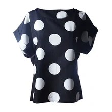 New Womens Summer Bird Print Heart Design Geometric Polka Dot Cute Loose Chiffon Short Sleeve Top T-shirt