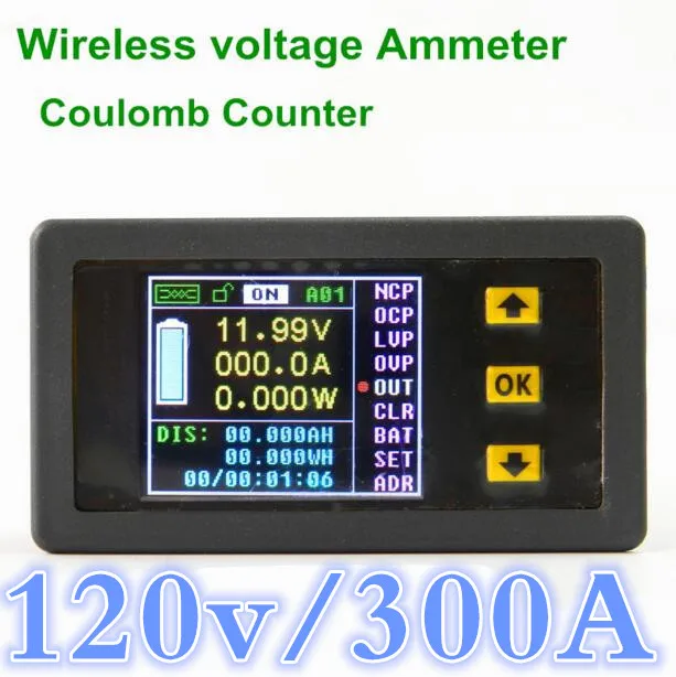 

VAC1300A Multifunction voltmeter Ammeter power meter Monitor Coulomb Counter For voltage current power capacity watts 120V/300A