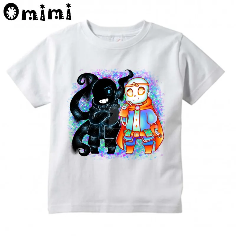 Детская дизайнерская футболка с изображением игры «Undertale Sans» милые топы с короткими рукавами для мальчиков и девочек, детская забавная футболка ooo3053 - Цвет: oHKP3053F