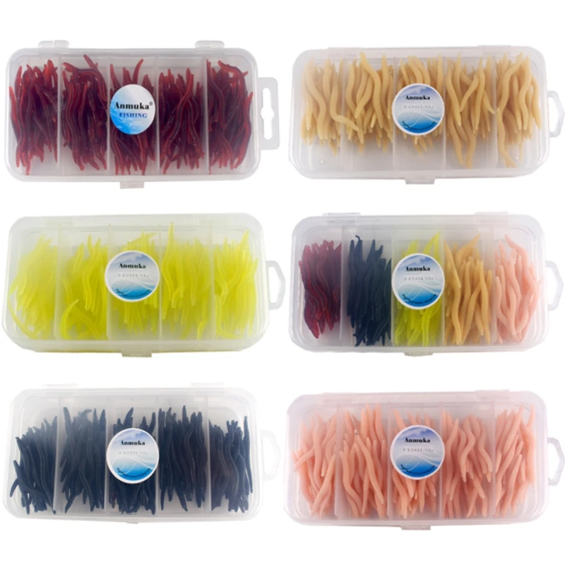

63g 4cm 150pcs/Lot Long Soft Worm Lure Box Fishing Tenebrio Molitor Artificial Bait Weever Soft Fishing Lure Worm