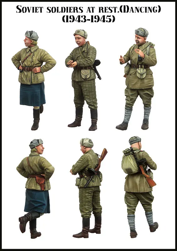 1/35, советские солдаты в состоянии отдыха(1943-1945), полимерная модель солдата GK, военная тема Второй мировой войны, в разобранном и неокрашенном комплекте