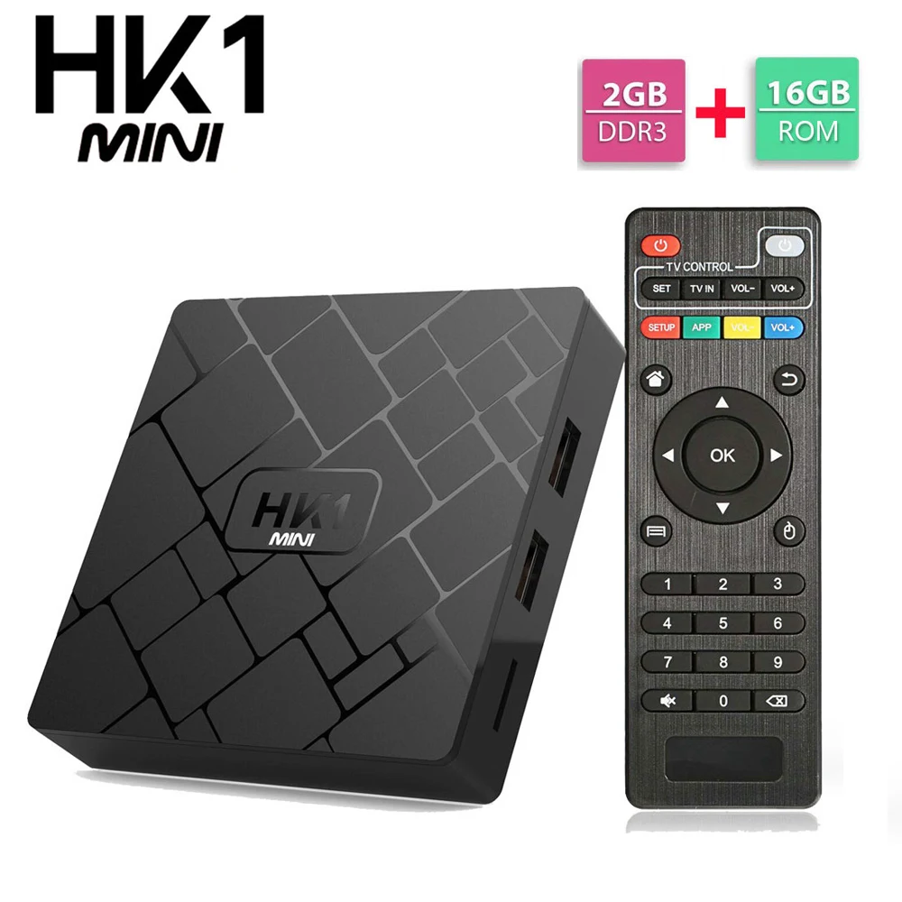 

HK1 MINI Android 8.1 Smart TV BOX Rockchip RK3229 Quad core 2GB Ram 16G Rom H.265 2.4G Wifi 4K TVbox HD Media Player pk mi box s