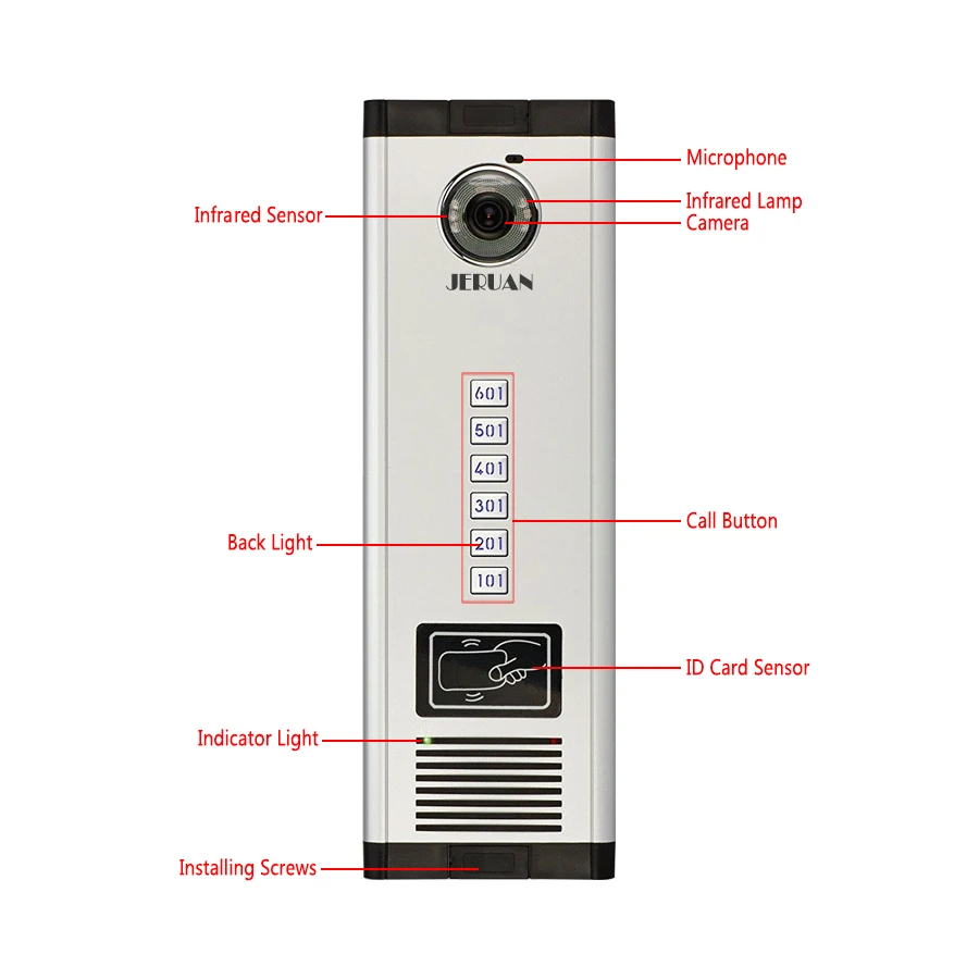 JERUAN 8 ''запись монитор 700TVL Камера телефон видео домофон доступа ворот дома запись безопасности комплект для 6 семей квартиры
