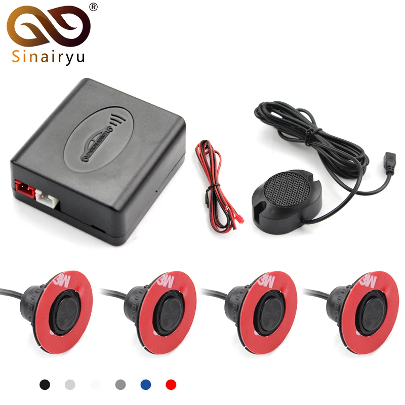 Sinairyu 13mm Flat Sensors Adjustable Depth 16mm Car Parking Sensor Assistance Backup Radar Buzzer System For Rear Front Bumper