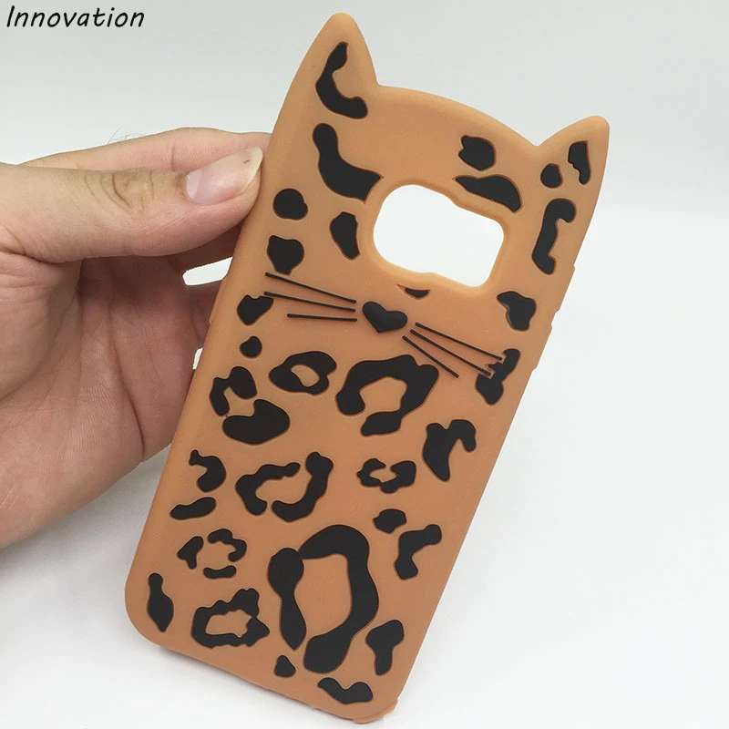 

For Samsung Galaxy S6 S7 Edge S8 Plus Case Shell 3D Leopard Beard Cat Silicone Soft Case Cover For Samsung S8 Mobile Bag Funda