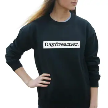 

Women Tops Black White Pullovers Hoodies sudaderas mujer 2019 Women Daydreamer Harajuku Punk Sweatshirt
