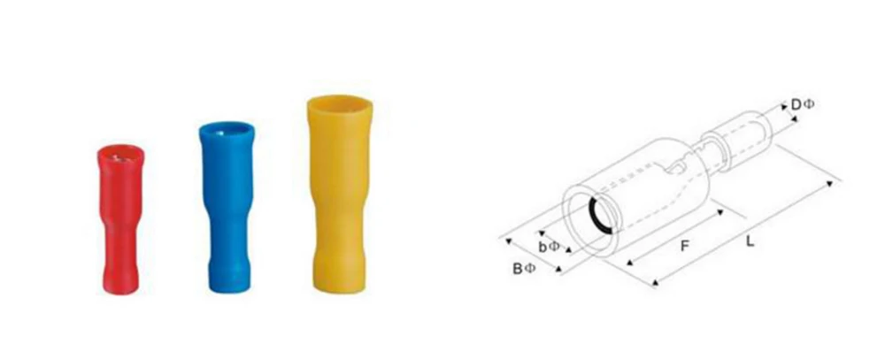 DIANQI MPD+ FRD, 20 шт., 50 шт., 100 шт., в форме пули, женский и мужской изоляционный соединитель, Электрический обжимной терминал, MPD FRD