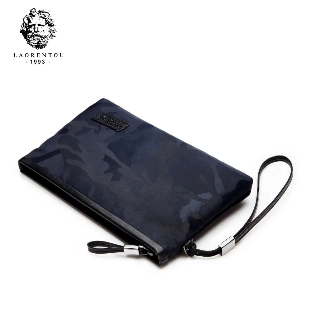 

LAORENTOU Men Clutch Bag Wrist Strap Wallets Men's Large Capacity Wallet With Zipper Men Purse Fashion Long Wristle Wallets
