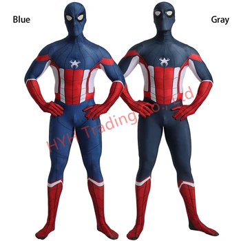 

Ainclu Spider-man Captain America Cosplay Costumes Lycra Spandex 3D Printed Superhero Bodysuit Suit Jumpsuits for Adults/Kids CH