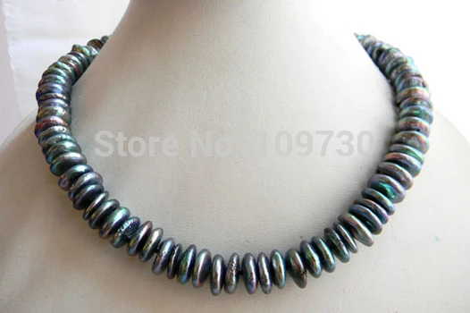 

Jewelry 002661 A 12mm Black Coin Freshwater Pearl Necklace