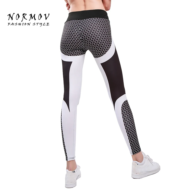 NORMOV Fitness Push Up Women Leggings Polyester Printed