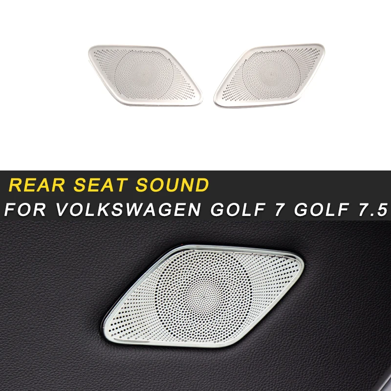 

For Volkswagen Golf 7 Golf 7.5 Car Styling Rear Seat Sound Loudspeaker Circle Cover Frame Sticker Interior Accessories