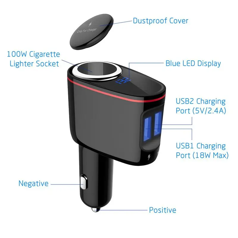 Двойной USB зарядное устройство 2 Способ автомобильного прикуривателя разъем сплиттер адаптер DC 12 V 3.1A