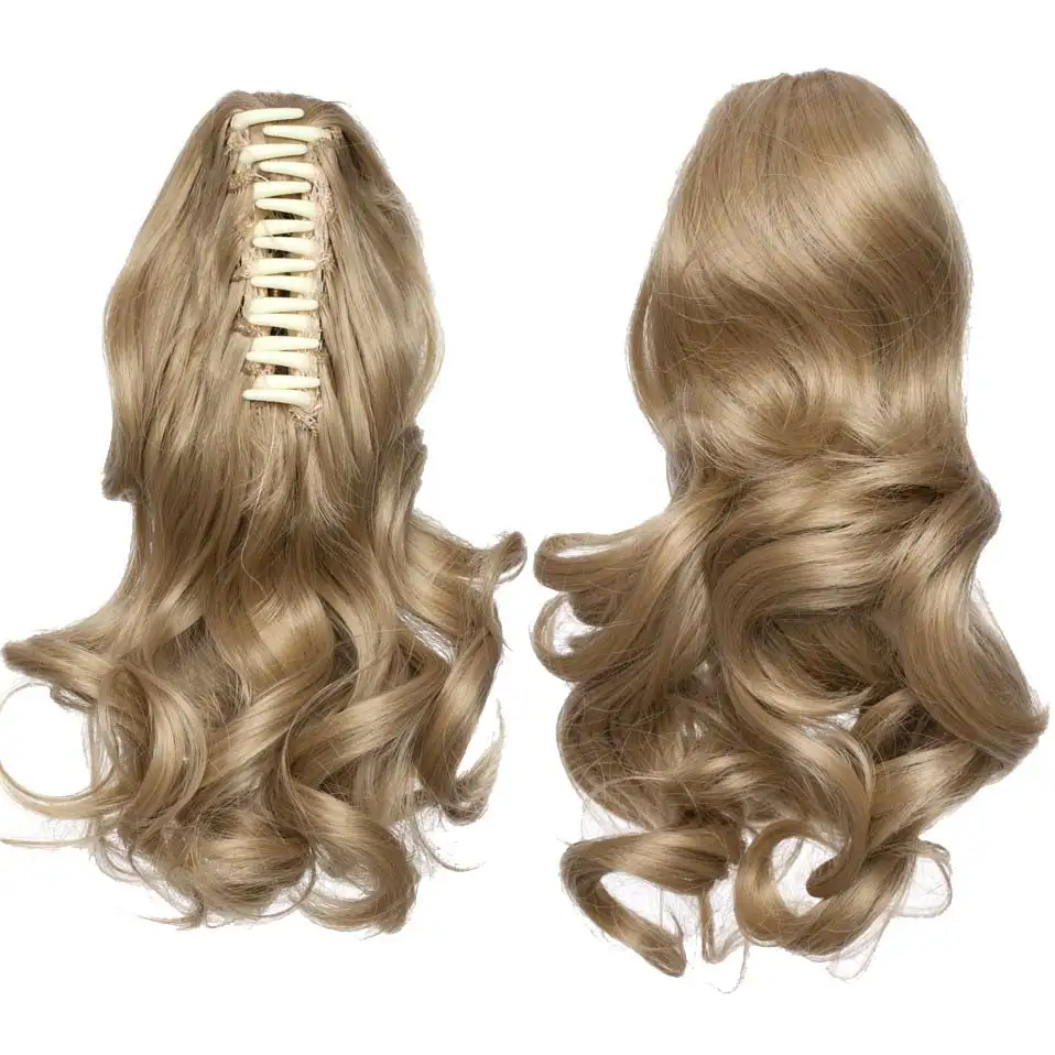 S Noilite 12 Wavy Curly Synthetic Ponytail Claw On Ponytail Clip