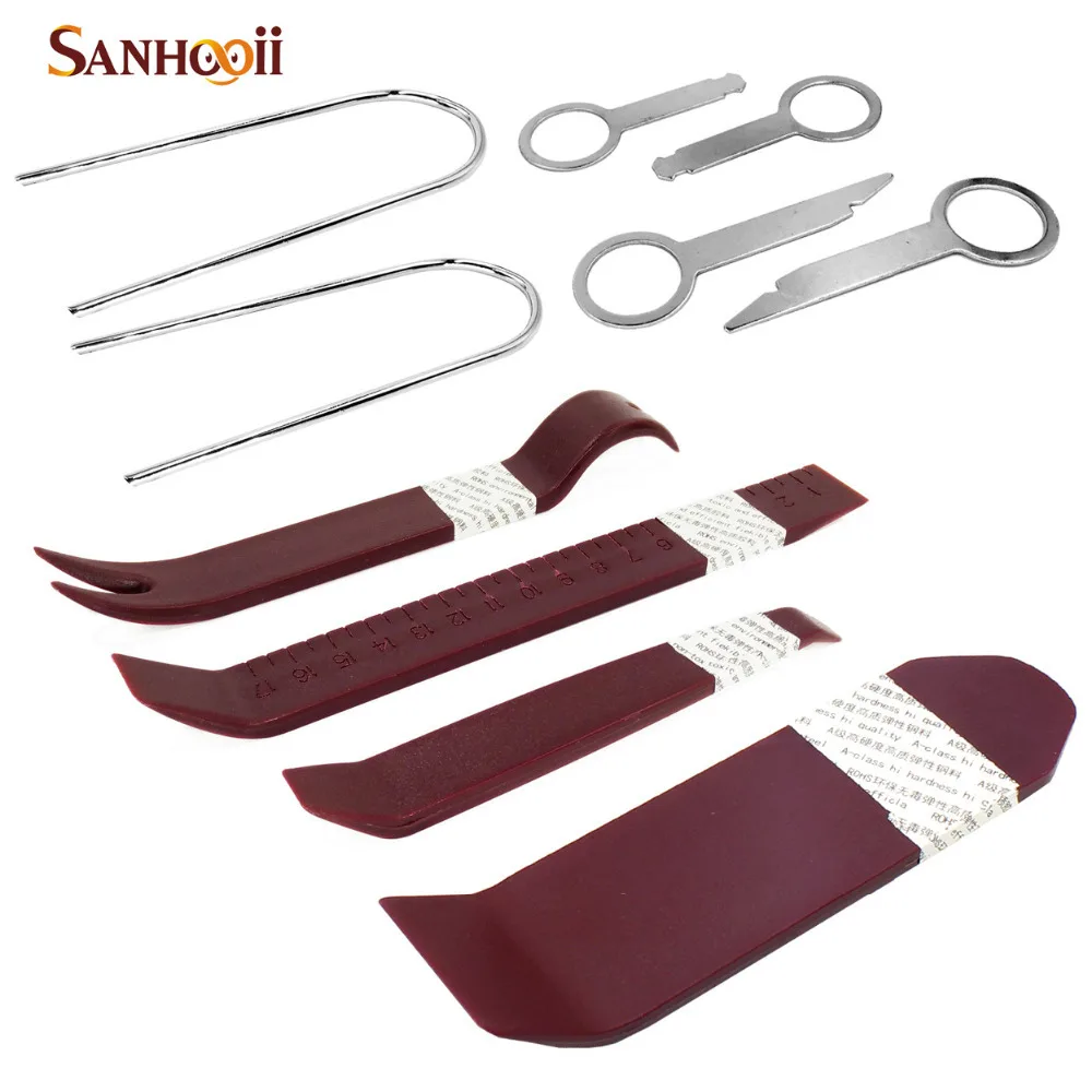 

SANHOOII 10in1 Car Trim Removal Tool Auto Panel Door Dash Audio Repair Plastic Pry Kit Set Radio Navigator Remover Tools