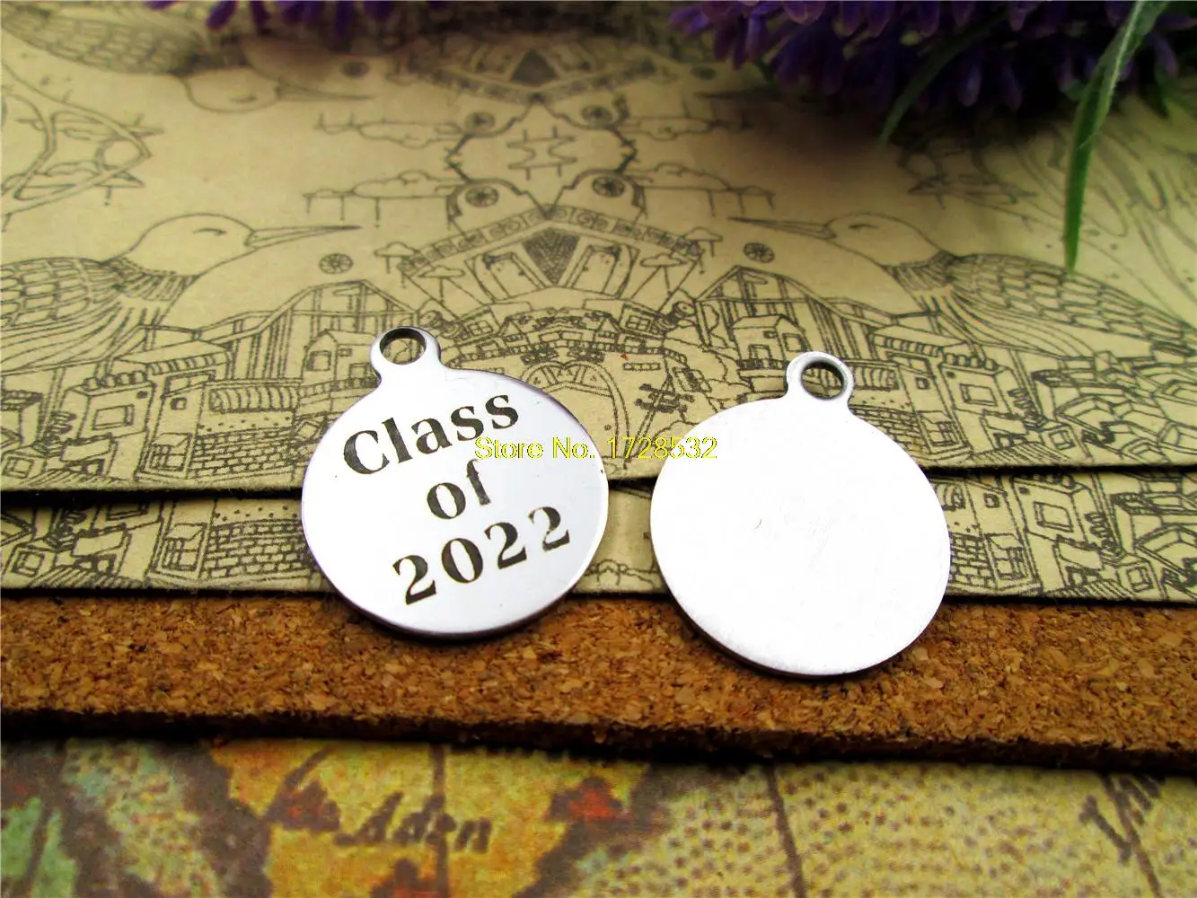 

Круглые Подвески из нержавеющей стали, 20 шт., 20 мм, «класс 2022», одна сторона, «сделай сам»