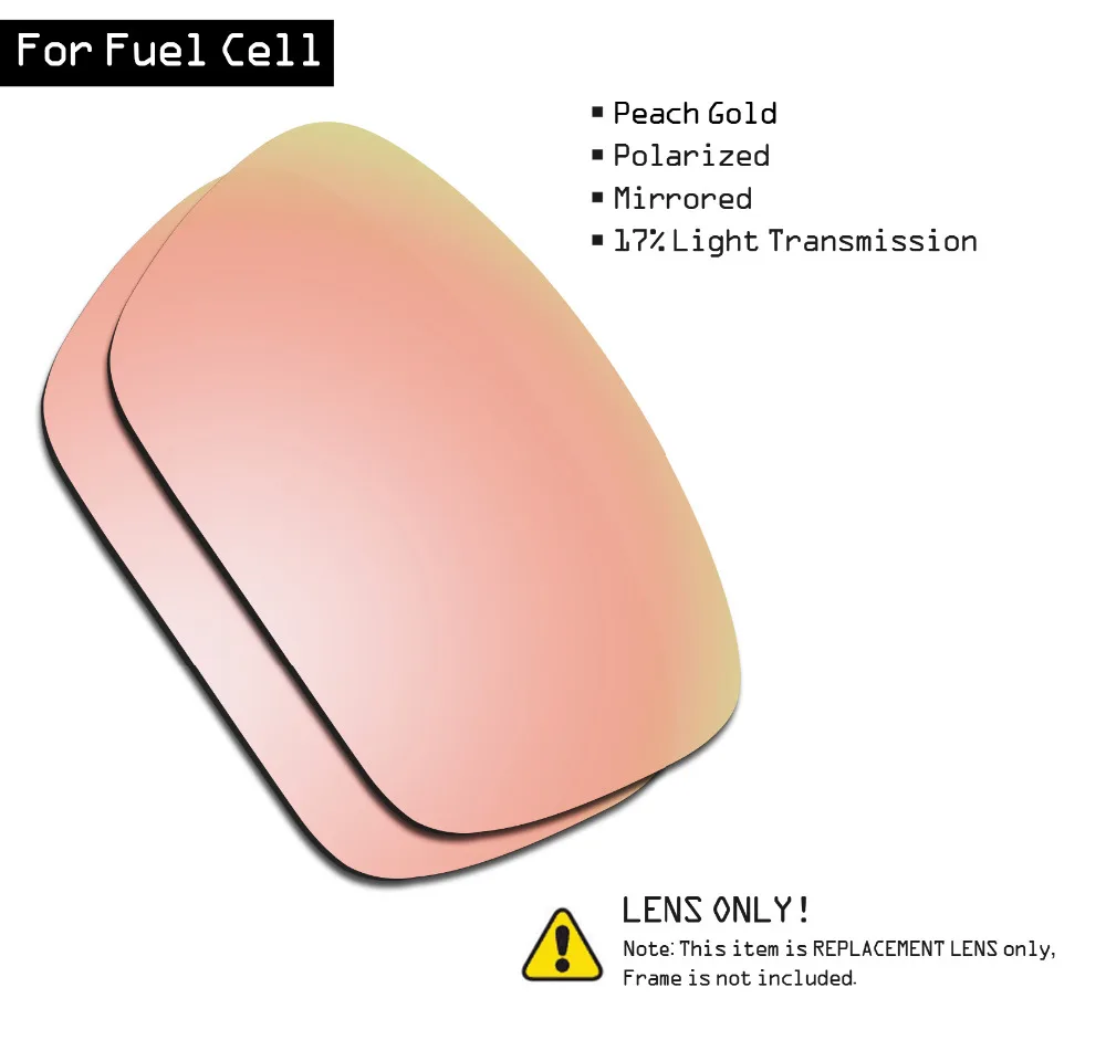 SmartVLT Polarized Sunglasses Replacement Lenses for Oakley Fuel Cell - Peach Gold
