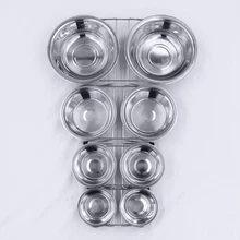 Миска для собак из нержавеющей стали для питомцев, собак, кошек, двойные миски, железная подставка, еда, вода, блюда фидер, товары для домашних животных