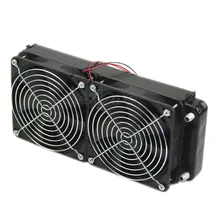 2 x 120 fan 240MM Aluminum Computer Cooler Small Cooling Fan PC Black Heat Sink, Computer Water Cooling Radiator Cooler Fan