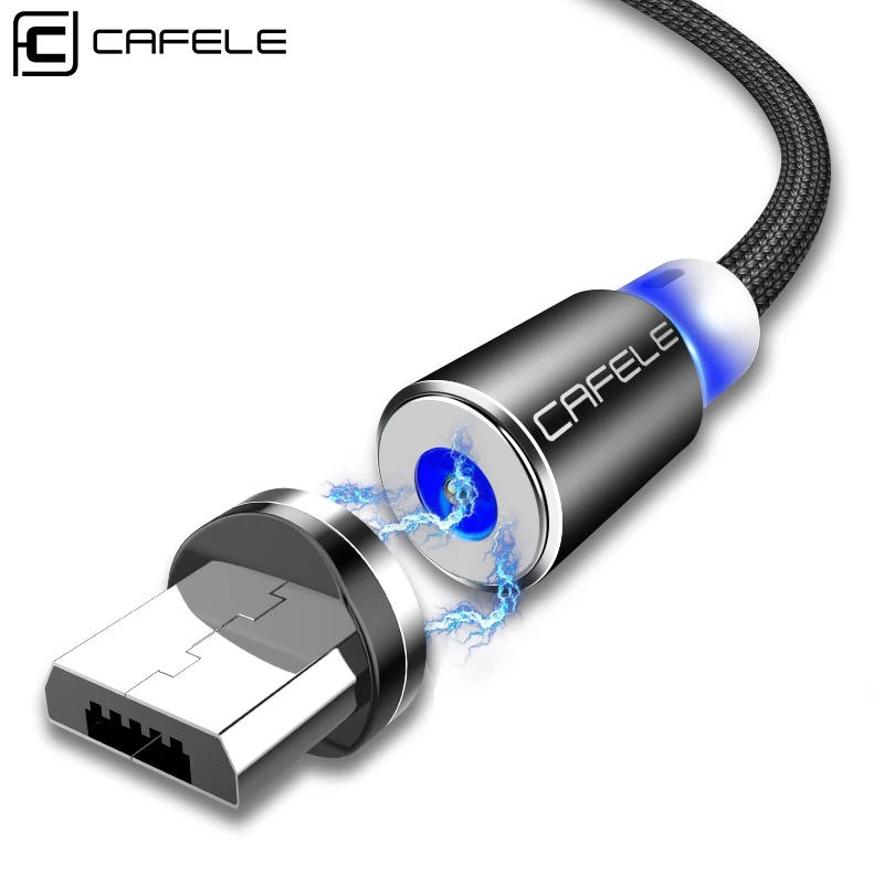 Cafele 100 см/200 см светодиодный магнитный usb кабель для зарядки Micro USB кабель для Xiaomi Redmi Note 5 Магнитный кабель