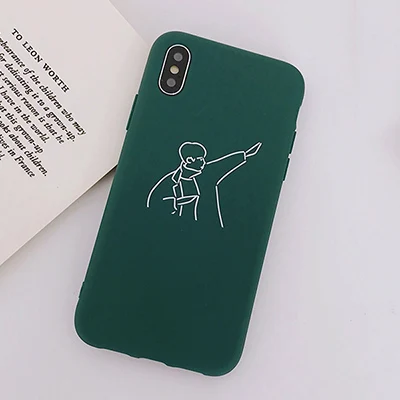 GlamPhoneCase милый мальчик девочка телефон для пары влюбленных чехол для iPhone X чехол мягкий TPU прозрачная задняя крышка для iPhone 6S 6 7 8 Plus Capa - Цвет: green