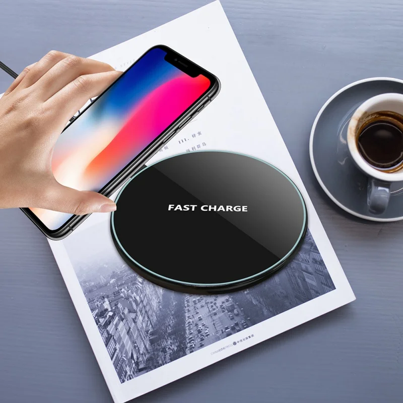Портативное беспроводное зарядное устройство Qi для Iphone 8/x быстрая Беспроводная зарядка для type C заряд на поверхности раздела Pad