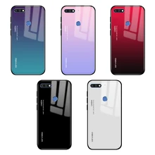 Градиентный чехол из закаленного стекла для Honor 7C, чехлы для Huawei Honor 7X 7A 7C Pro X7 C7 A7 Pro 7 A C X 7Apro 7 cpro, защитный чехол