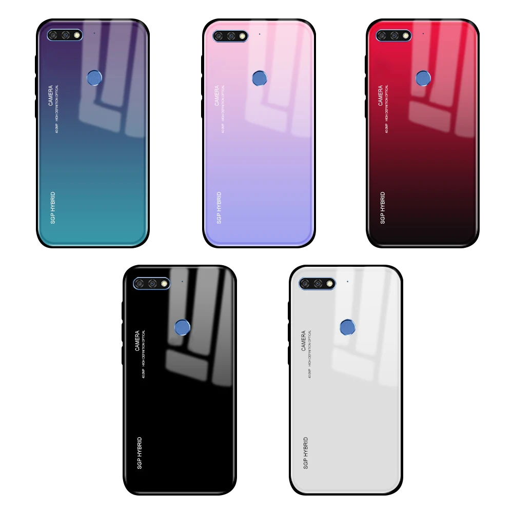 

Gradient Tempered Glass Case for Honor 7C Covers on for Huawei Honor 7X 7A 7C Pro X7 C7 A7 Pro 7 A C X 7Apro 7cpro protect coque