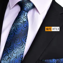 Ninirusi свадьбу классического платок галстук Синий Проверьте 3.15 "полиэстер шелковые ткани Для мужчин галстук платок Набор