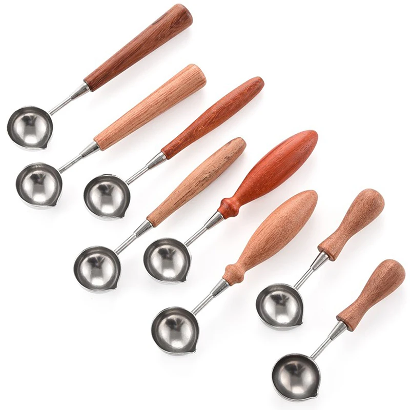 

Practical Sealing Wax Stamps Wooden Handle Sealing Wax Spoon Dedicated Spoons Vintage Quality Sealing Wax Stamps Accessories